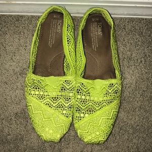 Neon Green Lace TOMS